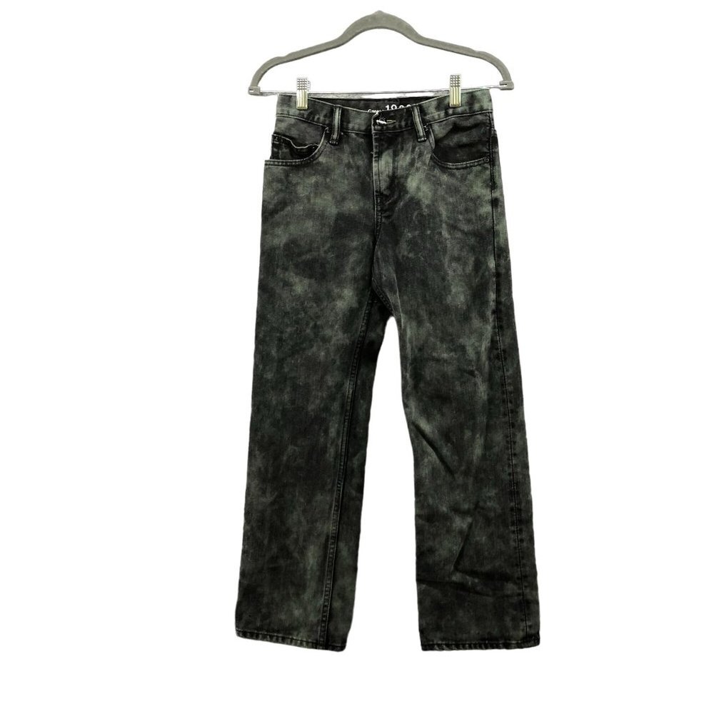 GAP‎ Boys Teen 14 Straight Leg Jeans Stone Wash Green Black Dark Wash